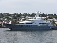 Gaming multimillionaire’s super yacht in Dartmouth