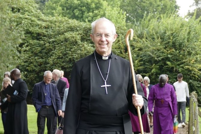 The Archbishop on his last visit to Devon, pictured opening the Patteson’s Way pilgrimage route in Feniton in 2021.