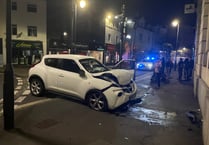 Driver flees scene after car smashes into Newton Abbot bank