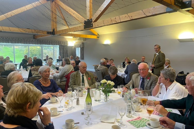 Chairman Desmond Jenkin speaking to those at the Ploughing Association dinner. AQ 9886