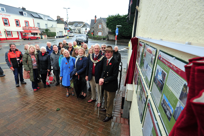 Unveiling of the information boards by Lord Clifford and KIngsteignton mayor Ron Peart.