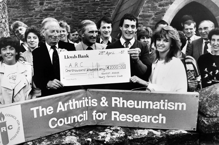 The Arthritis and Rheumatism Counci for Research was £1000 better off in April 1987 thanks to the fundraising efforts of Newton Abbot Young Farmers Club