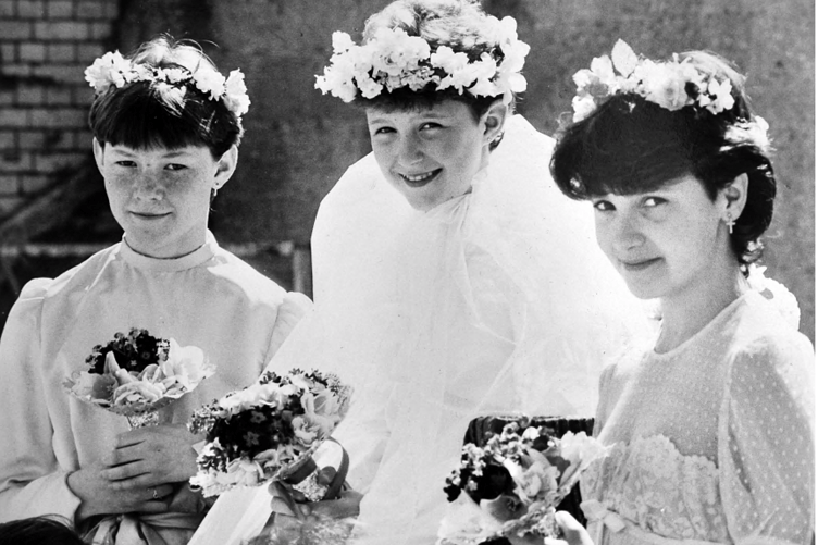 May Day celebrations at Newton Abbot’s Wolborough Primary School in 1983, Pictured here are May Queen Jane Addis flanked by attendants Helen Wood and Kelly Parnell.