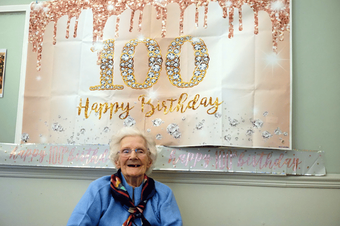 Sybil Ayliffe was all smiles on her 100th birthday