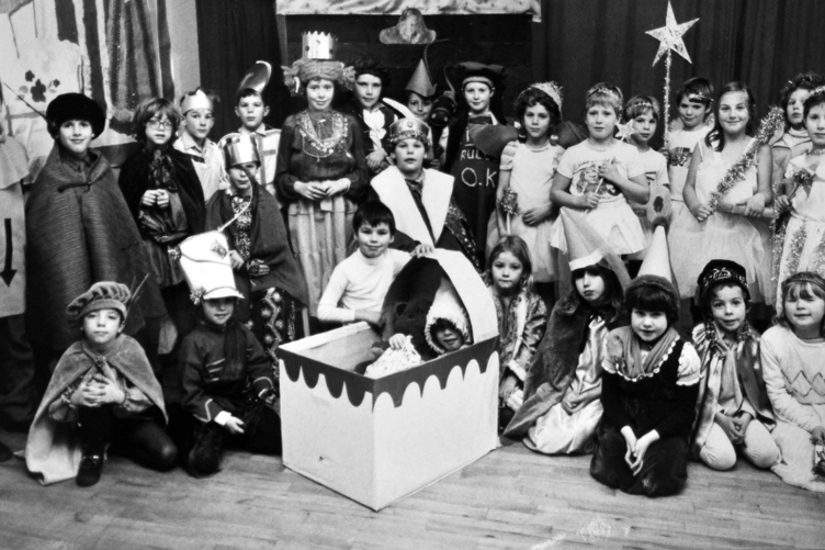 December 1985 and Landscove and Broadhempston Primary Schools came together this year for a joint production of Sleeping Beauty.
