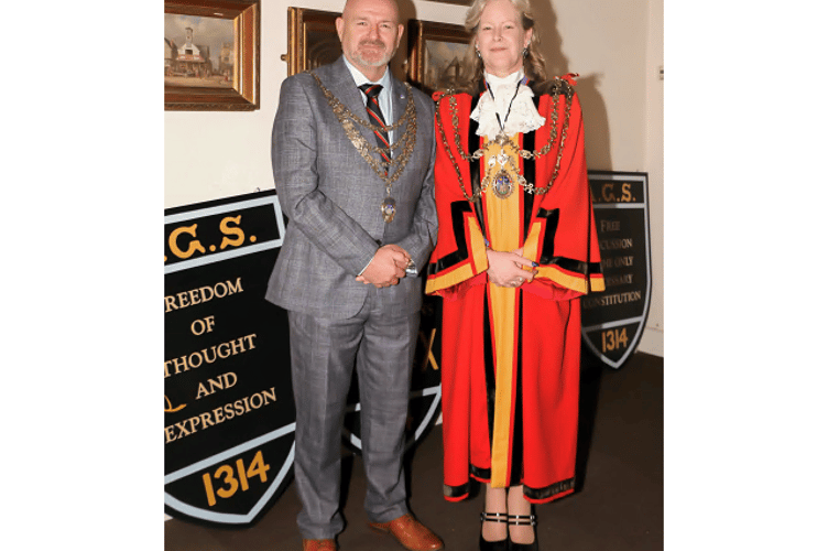 Ashburton’s Portreeve Katherine Pugh with Master Bailiff Martyn Brooks
