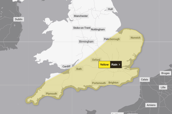 Met Office issue weather warning for the South West