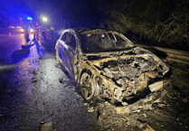 Saturday evening scramble for firefighters tackling A38 car fire 
