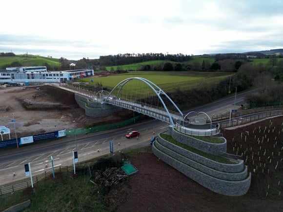 New pedestrian and cycle bridge over A379