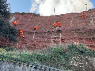 Railmen scale the heights