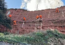 Railmen scale the heights in Dawlish