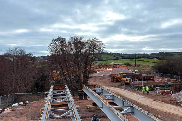 Work on the Dawlish link road in January 2024. Photo Montel Civil Engineering 