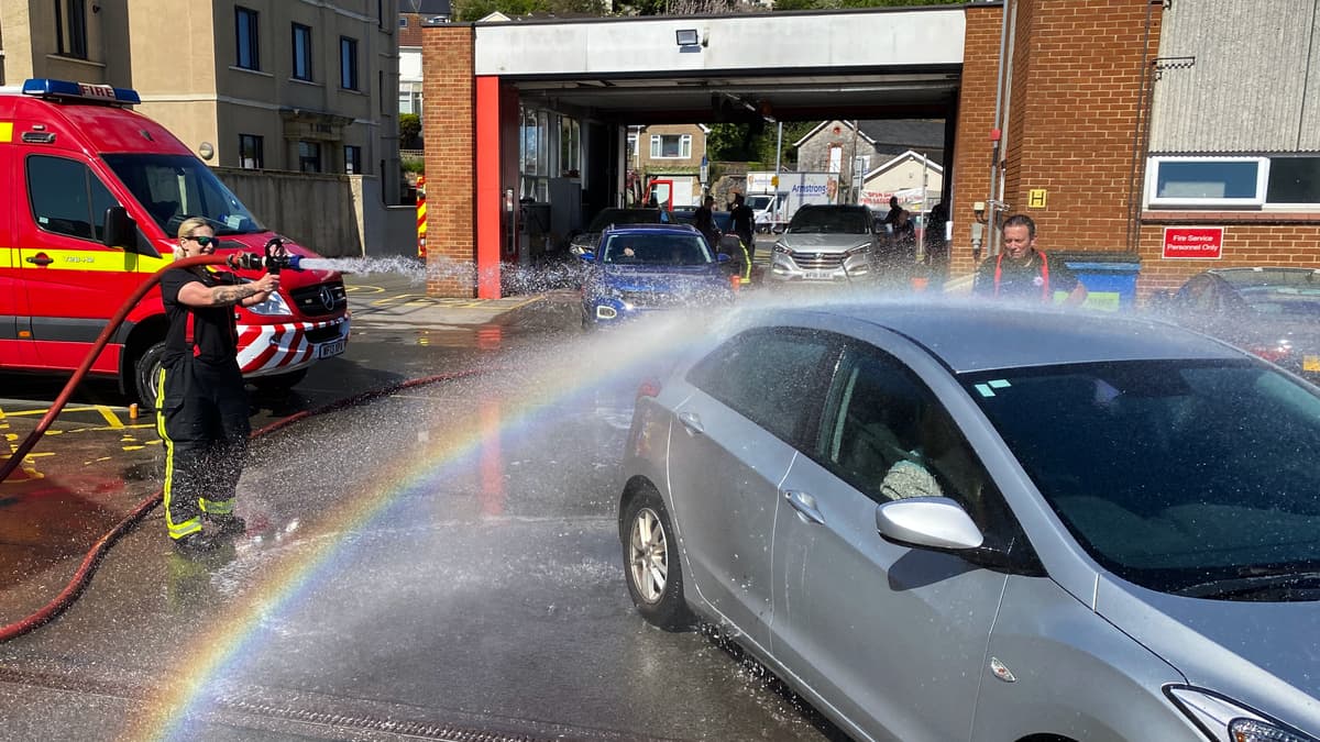 Newton Abbot firefighter's charity car wash raises record amount