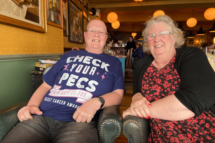 David with Newton Abbot WI's Karen Jenks