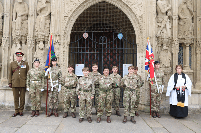 Cadets from Stover School Combined Cadet Force marked the anniversary of the death of Captain Garth Neville Walford VC at Exeter Cathedral.