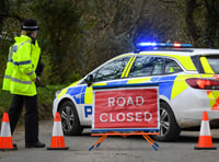 Road closed after collision