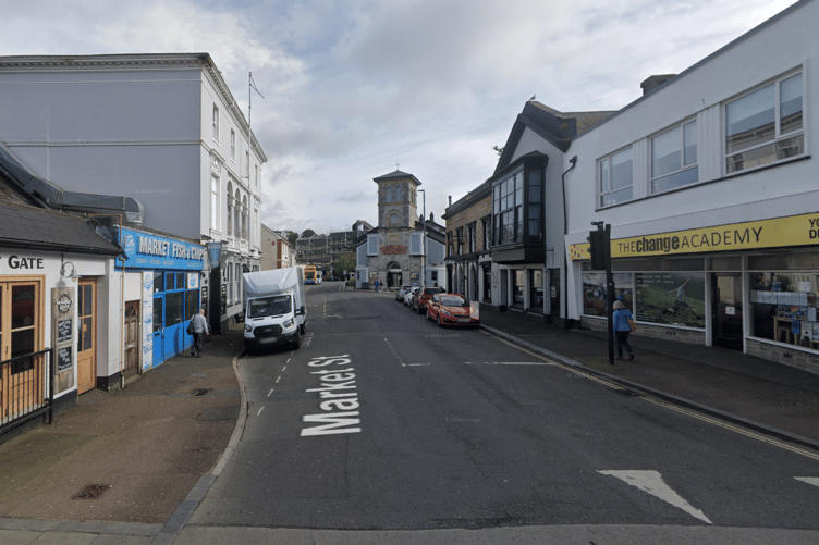 Police were called to Market Street, Newton Abbot, at around 12pm.