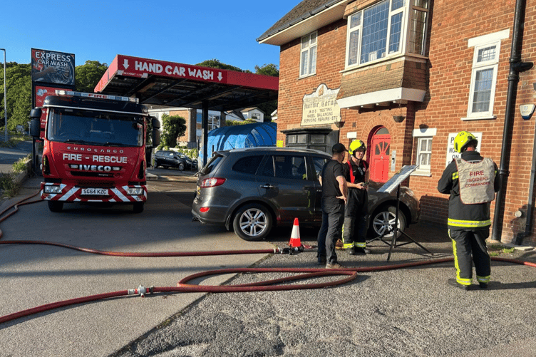 Dawlish Fire Station training at Marine garage