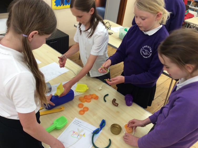 Planning mythical beast creations at Christow School