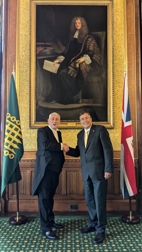 Martin Wrigley MP with Speaker Sir Lyndsey Hoyle