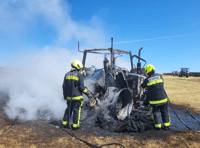 Firefighters extinguish moorland tractor fire 