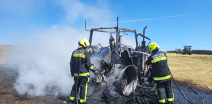 Firefighters extinguish moorland tractor fire 