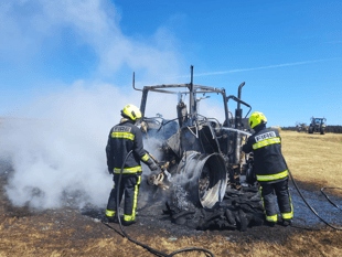 Firefighters extinguish moorland tractor fire 