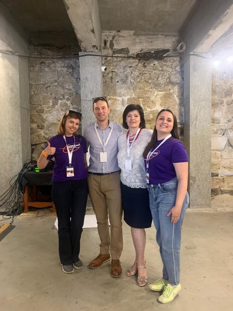 Matthew Shanks of Education South West visited an air raid shelter during his trip to Ukraine