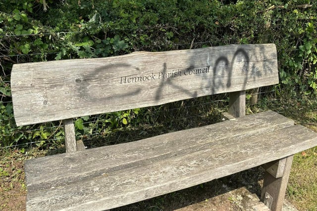 Vandals deface council bench 