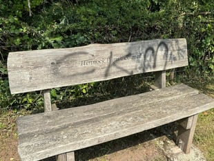 Vandals deface council bench 