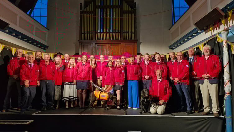Dartmoor Search and Rescue team receive King's Coronation Medals at Ashburton Arts Centre. Photo DSAR