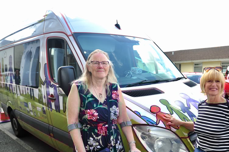 The mobile Post Office lifeline that serves Kingskerswell. Janet Carter and Jane Taylor