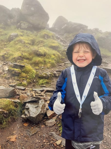 Bobby Joyce on his charity trek up Snowdon. 