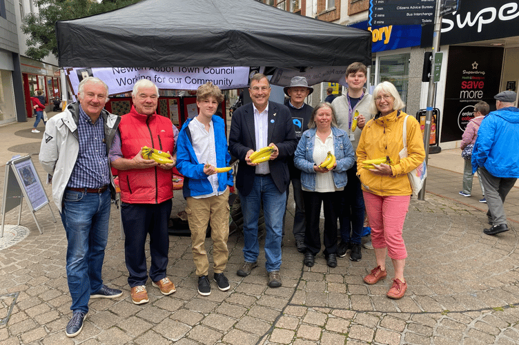 The attached image shows some of those taking part in Saturday’s event. Free Fairtrade chocolate and bananas were on offer.