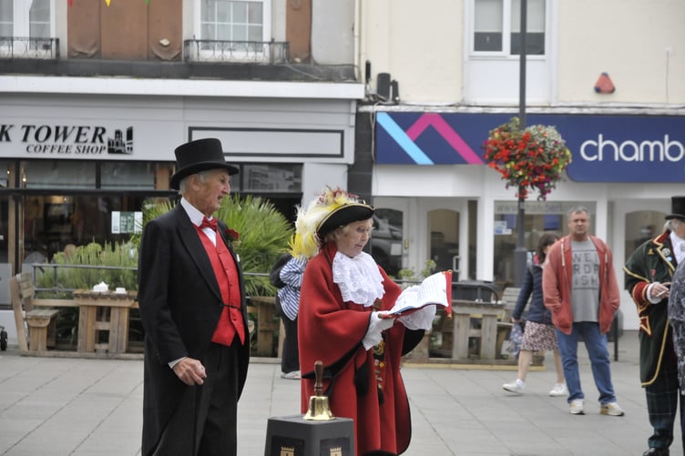 The late Michael Davies, pictured at the recent Town Criers completion with wife Eveline, died on September 24 aged 86.
