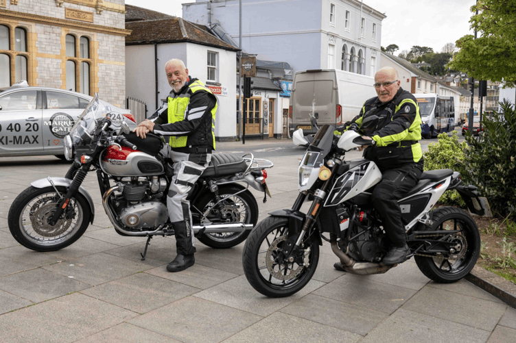 Geoffrey Pickerill, left, and Pete Stevens rode to John o 'Groats and back to Lands Ends for charity