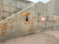 Offensive graffiti daubed on sea wall 