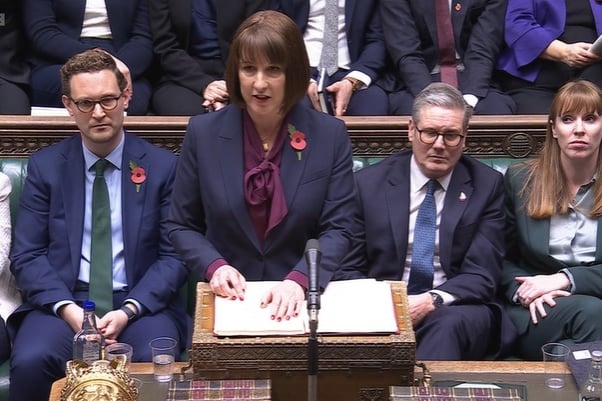 Rachel Reeves delivering her budget speech. (Image courtesy: BBC News)