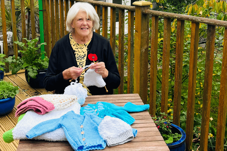 87-year-old Maisie started creating these special items after learning about the need for tiny clothing and blankets for premature infants