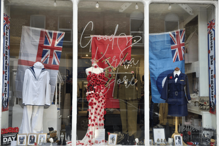 The Good Karma Store came out on top in Newton Abbot's Royal British Legion window display competition