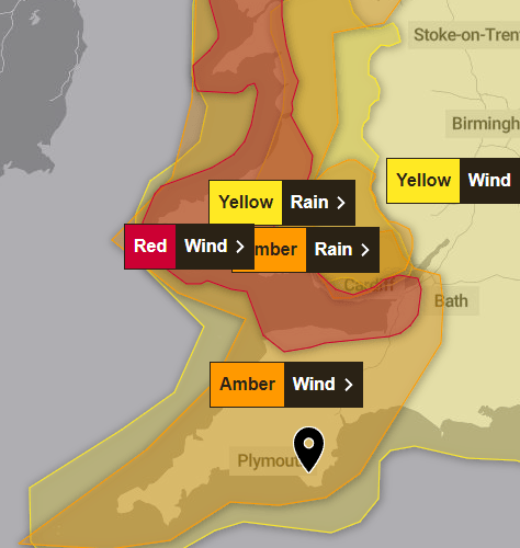 Storm Darragh - Met Office 