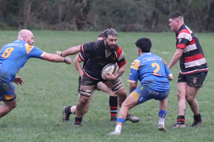 Man of the Match George Franklin powering through