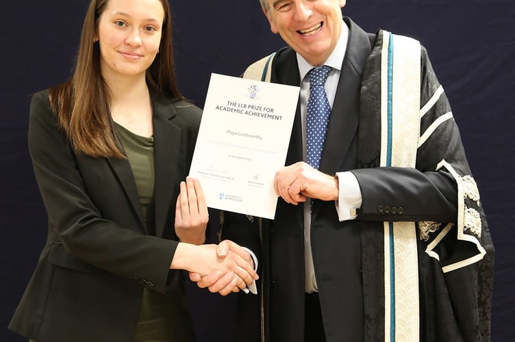 Maya Goldsworthy receives her award
