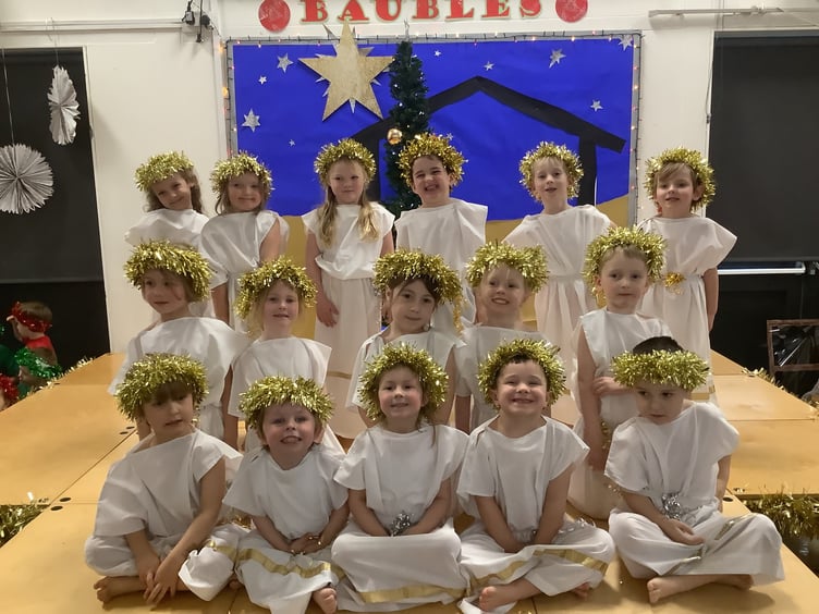 Youngsters from Canada Hill School in Ogwell in the production of Bauble.