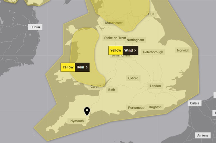 The South West is forecast for strong winds on New Year's Day