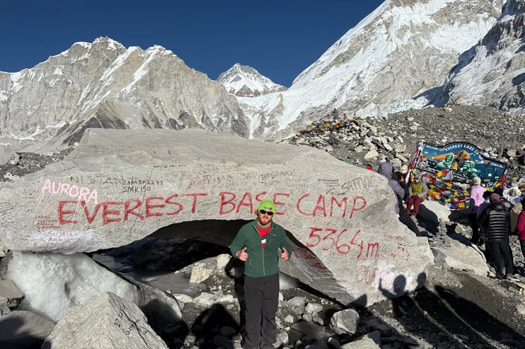 Ryan Hallett reached Everest Base Camp in November