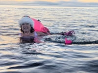 Swimmer's charity Christmas dip