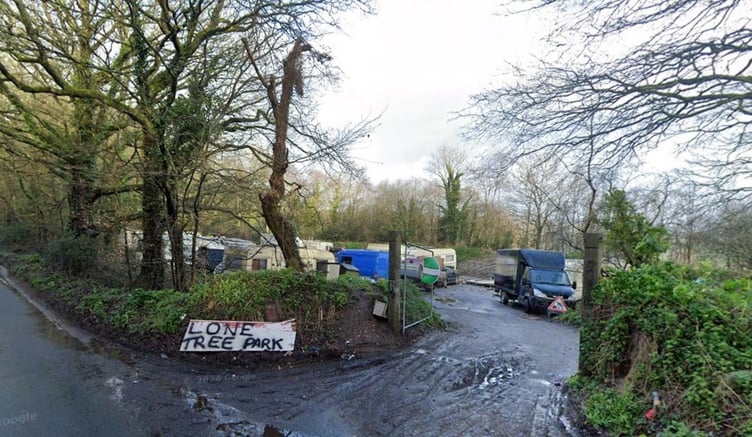 Traveller site at Haldon. Photo Google Streetview