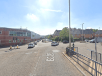 Three-way traffic lights as town road closes 