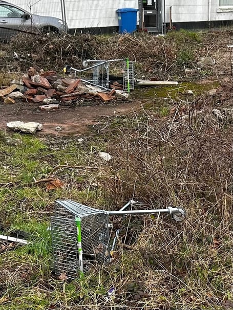Some of the trolleys left abandoned in Newton Abbot. Photo Nigel Canham